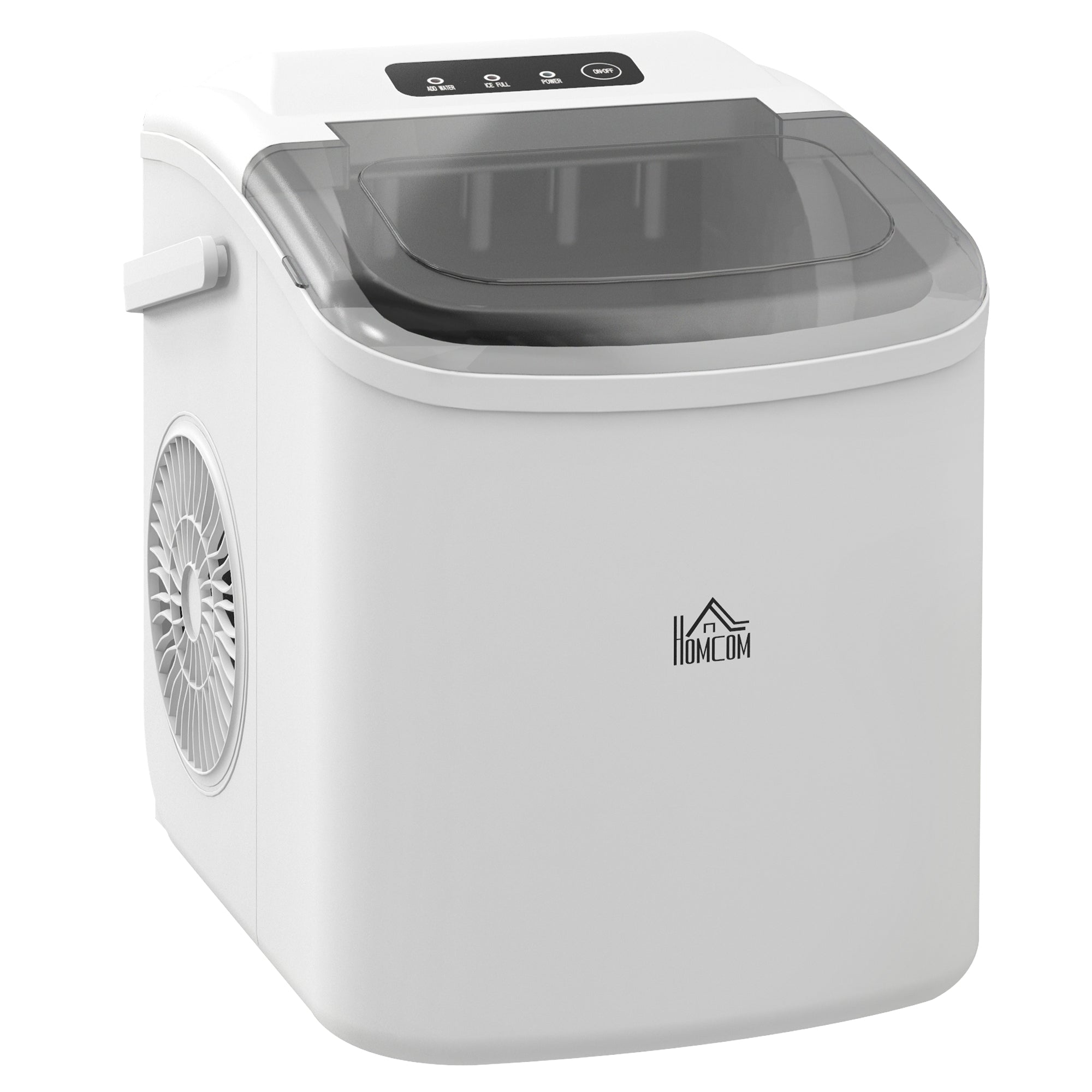 Ice Maker Machine Counter Top, 12Kg in 24 Hrs, 9 Cubes Ready in 6-12Mins, Portable Ice Cube Maker with Ice Scoop and Basket, White