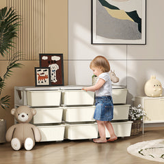 Kids Storage Unit, with Nine Drawers - Cream