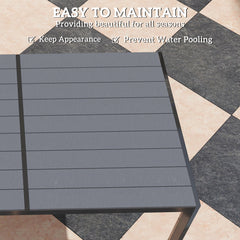 7 Piece Garden Dining Set, Outdoor Furniture Set with 6 Stackable Chairs and 150 cm Rectangle Table, WPC Slatted Top, Rust-Resistant Steel Frame, for Garden, Porch, Terrace