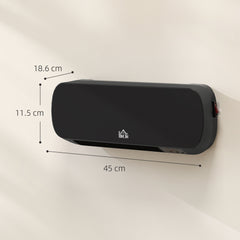 Fynco - 2000W Wall Mounted Ceramic Space Heater, 10-49°C Temperature, Black