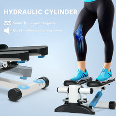 SPORTNOW Mini Stepper Machine, with LCD Monitor, Non-Slip Pedals, White