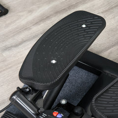 Portable Mini Stepper, Exercise Fitness Machine for Legs Arms Thigh Toner Toning Machine, Stair Steps Workout Training Fitness, w/ Resistance Bands and Floor Mat, Black