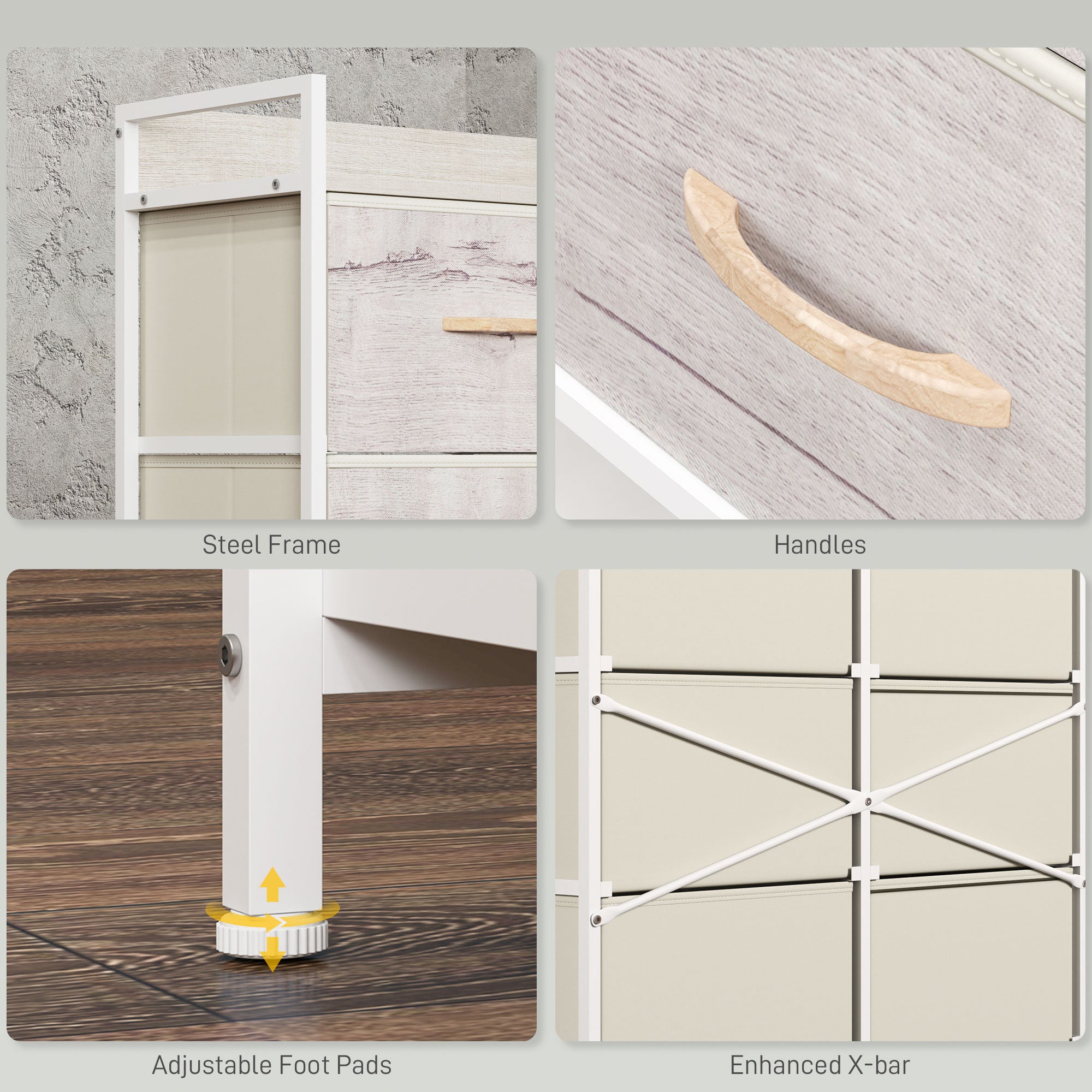 Rustic Chest of Six Fabric Drawers - Natural