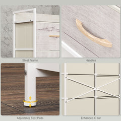 Rustic Chest of Six Fabric Drawers - Natural