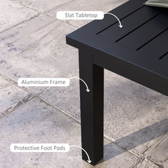 100cm x 60cm Aluminium Outdoor Coffee Table - Black