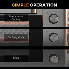 30L 60-230℃ Mini Electric Oven, with Accessories - Silver Tone