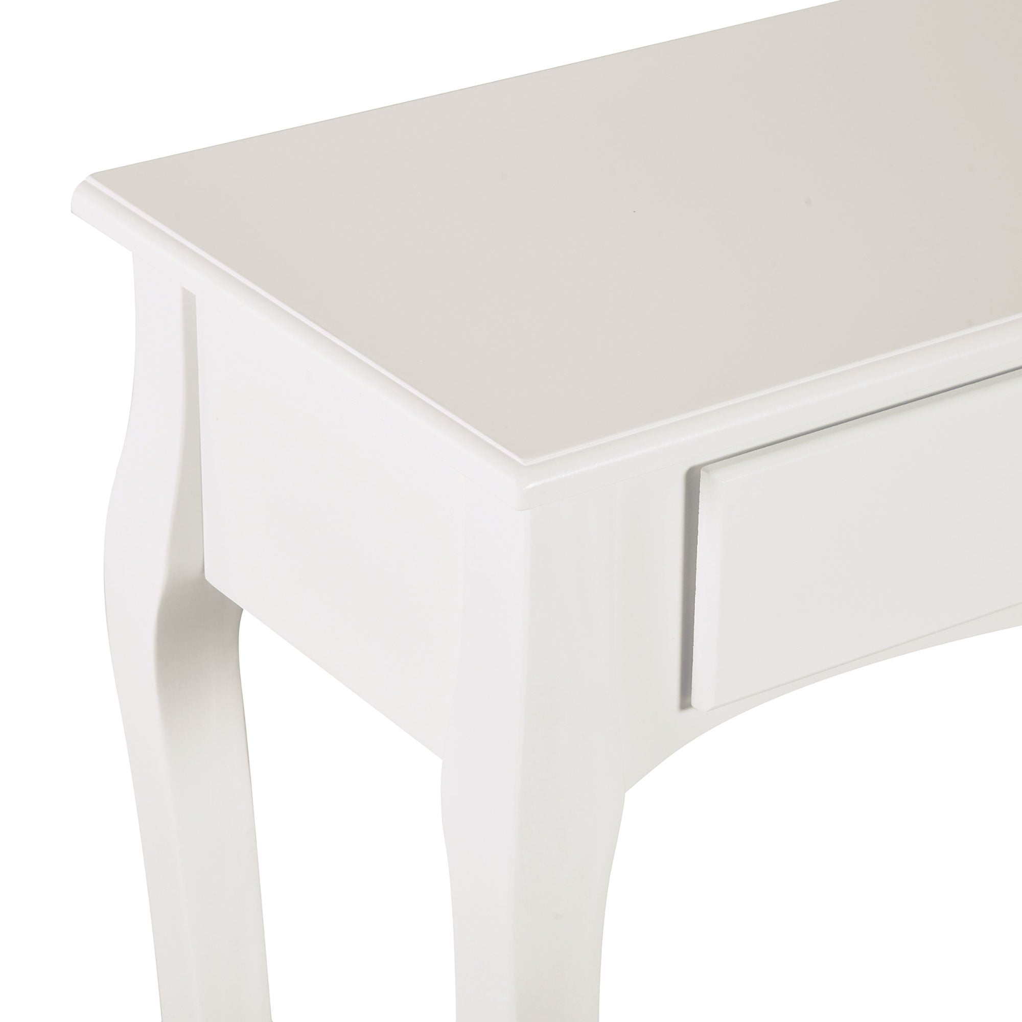 Console Table Modern Sofa Side Desk with Storage Shelves Drawers for Living Room Entryway Bedroom Ivory White
