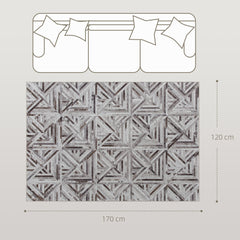 Fynco - Modern Area Rug, Triangle Pattern Non-Slip Washable Rug, Chenille Floor Carpet for Living Room, Bedroom, Dining Room, Home Office, 170 x 120 cm, Brown