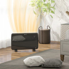 Fynco - 1.2kW Freestand/On-Wall Electric Convector Heater, with Adjustable Thermostat - Black