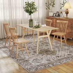 Fynco - Vintage Area Rug, Non-Slip Washable Rug, Flannel Floor Carpet for Living Room, Bedroom, Dining Room, Home Office, 290 x 200 cm, Beige