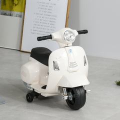Vespa Licensed 6V Kids Electric Motorbike Ride On Motorcycle Battery Powered for 18-36 Months with Horn Headlight White