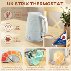 Fynco - Modern Kettle and Toaster Set - Grey