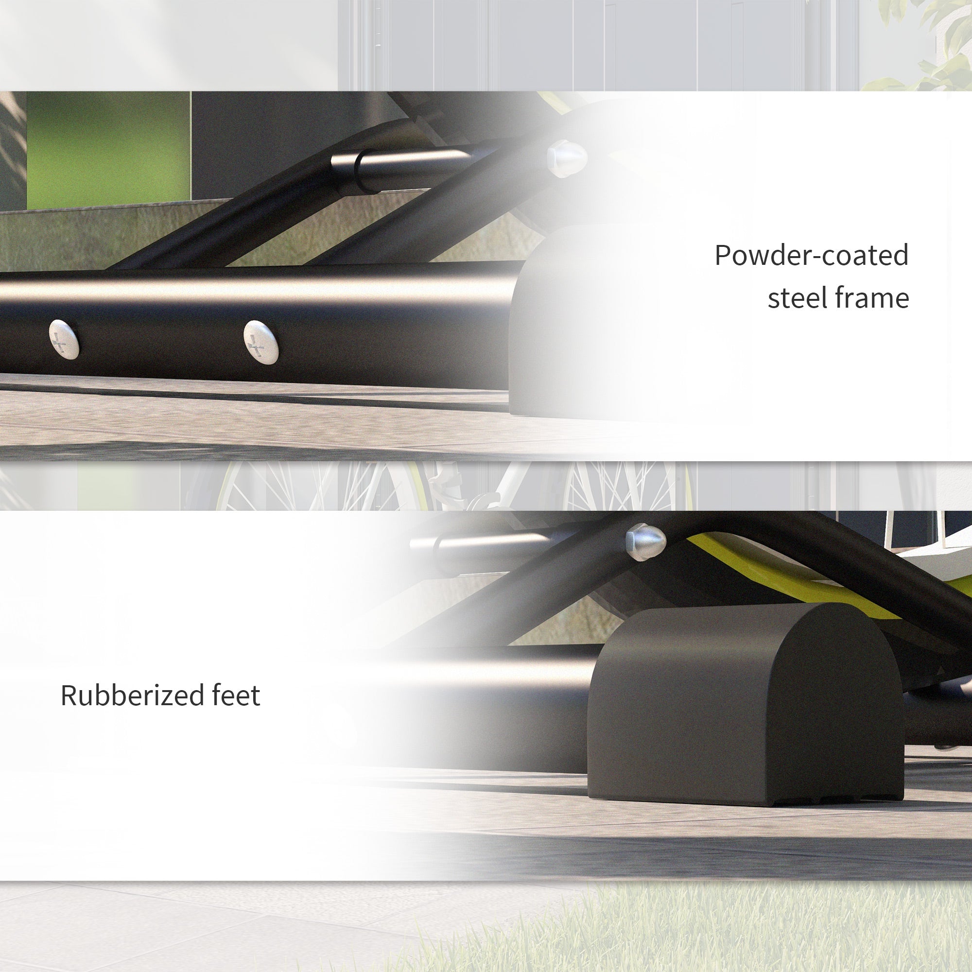 SPORTNOW Vertical and Horizontal Bike Rack Bicycle, Storage Stand with Adjustable Hooks, for 24"-29" Wheels, 700c Bike