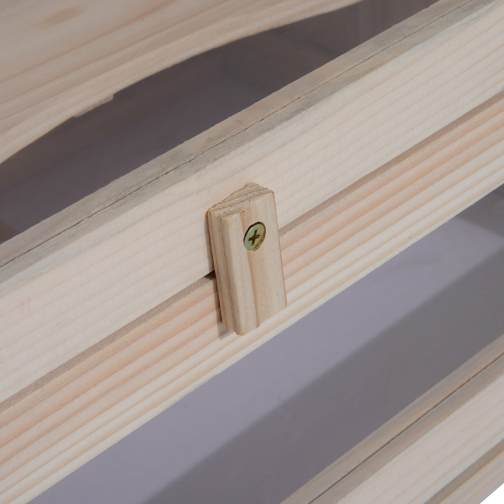 Wooden Hamster Cage Mouse Mice Rodent Small Animals Hutch Exercise Play House 60 x 35 x 42cm, Natural Wood Finish