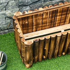 100L Raised Flower Bed Wooden Rectangular Planter Container Box Flower Pot Herb Pot 100L x 38.5W x 40H (cm)