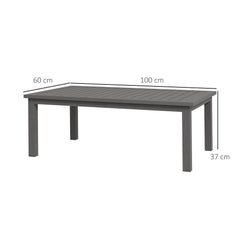 100cm x 60cm Aluminium Outdoor Coffee Table - Brown