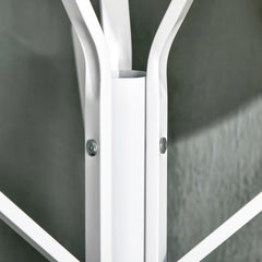 Freestanding Metal Coat Rack Stand 9 Hooks Clothes Tree with 1 Shelf Hat Display Hall Tree Hanger Bag Umbrella Hanging Organiser White