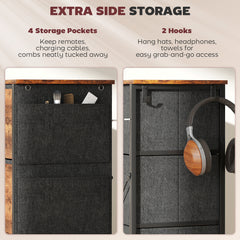 Chest of Eight Fabric Drawers - Rustic Brown