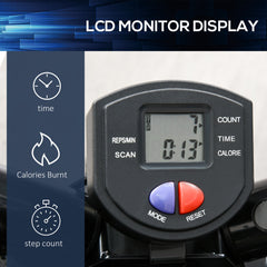 Portable Mini Stepper, Exercise Fitness Machine for Legs Arms Thigh Toner Toning Machine, Stair Steps Workout Training Fitness, w/ Resistance Bands and Floor Mat, Black