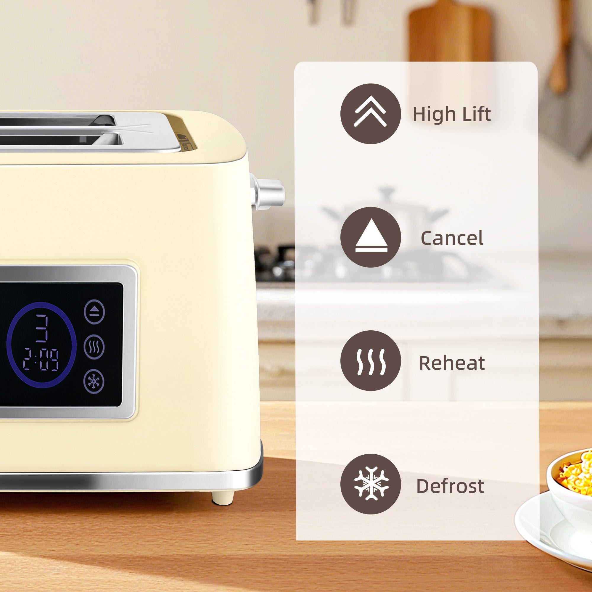Fynco - Touch Screen Kettle and Toaster Set - Cream
