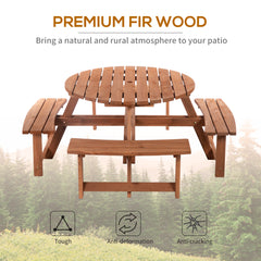 8-Seater Wooden Picnic Set-Fir Wood
