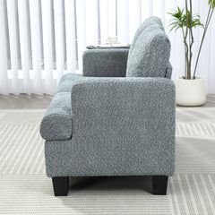 Two-Seater Chenille Sofa - Light Grey