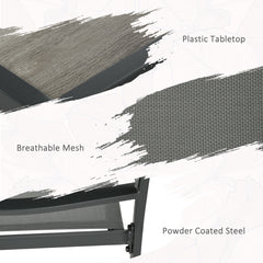 Seven-Piece Casual Outdoor Dining Set, with Wood-Effect Table - Grey