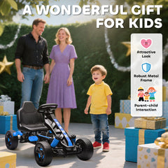 AIYAPLAY Pedal Go kart for Kids Ages 3-6 Years, with Automatic Clutch, Brake, EVA Anti-Slip Wheels, Blue