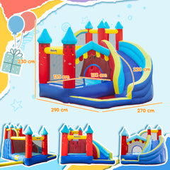 Fynco - Kids Bouncy Castle, with Slide, Pool, Trampoline, Climbing Wall, Blower