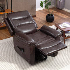 Fynco - Power Lift Recliner Chair with Vibration Massage, Heat, USB - Brown