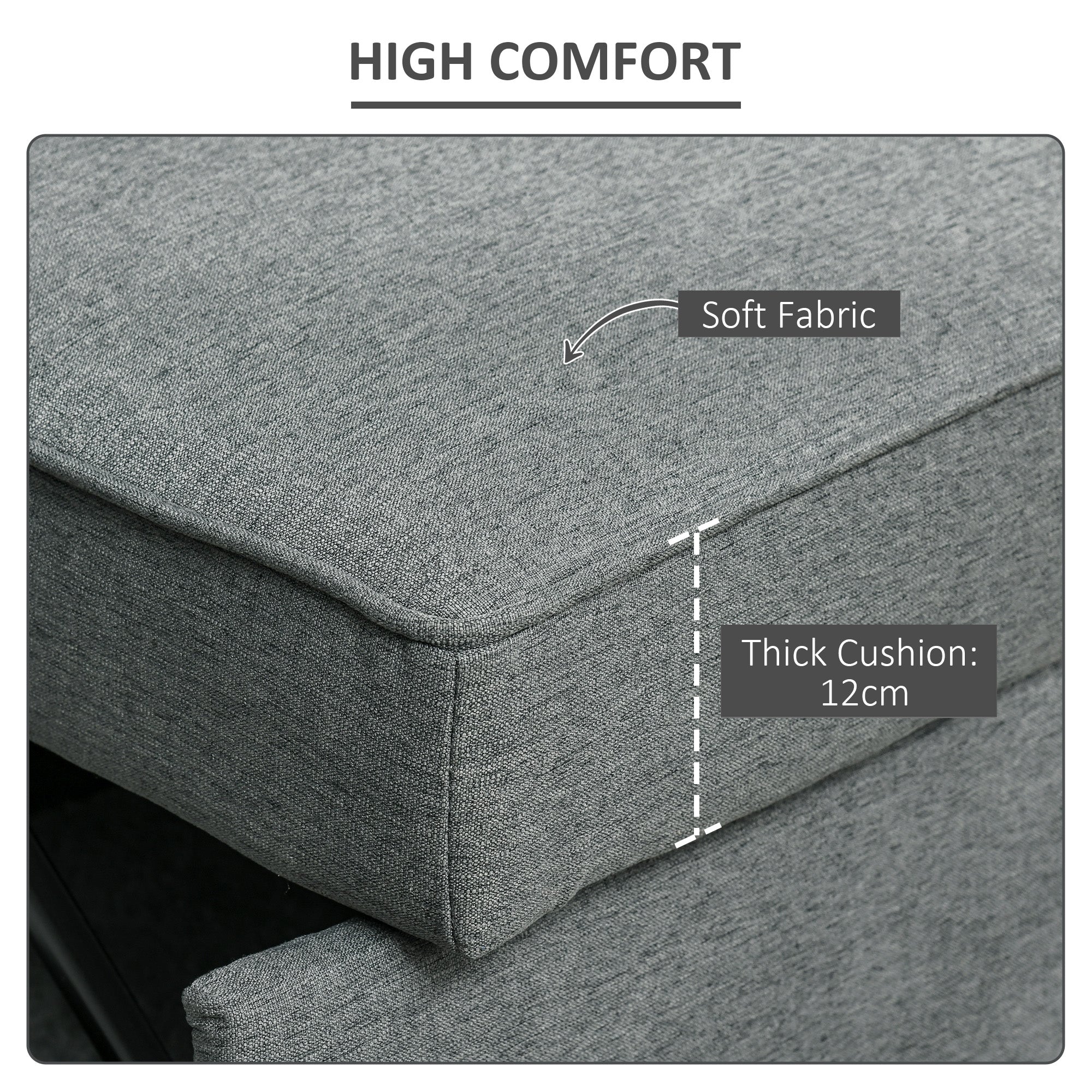 Double Sofa Bed Click Clack Sofa Bed Pull Out Bed with Adjustable Backrest for Living Room and Bedroom Grey