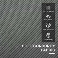 Small Two-Seater Corduroy Sofa - Grey