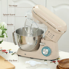 1300W Kitchen Stand Mixer, with Accessories - Beige