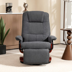 Fynco - Reclining Swivel Chair, with Footrest - Grey