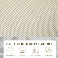 Three-Seater Corduroy Sofa - Cream White