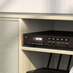 TV Cabinet Stand Unit for TVs up to 50'' with Foldable Drawers, Entertainment Centre for Living Room Natural