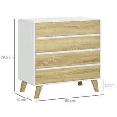 Chest of Four Drawers - Wood-Effect/White