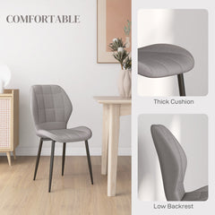 Set of Four Flannel Relaxed Tub Dining Chairs - Light Blue
