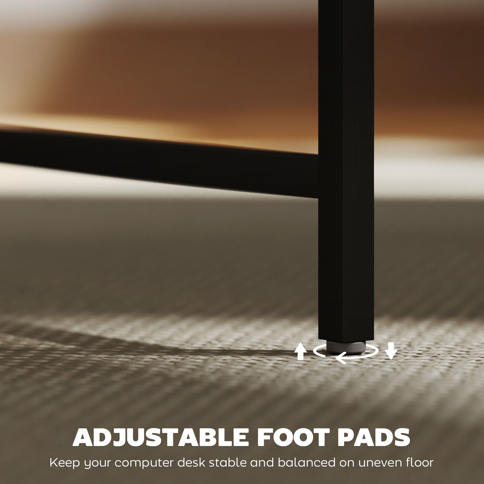 100cm Computer Desk with LED Lights and Power Outlets, Gaming Desk with Monitor Stand, Computer Table with Remote for Home Office Study, Rustic Brown