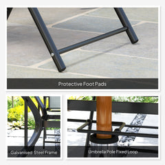 Five-Piece Steel Frame Patio Set - Grey/Black