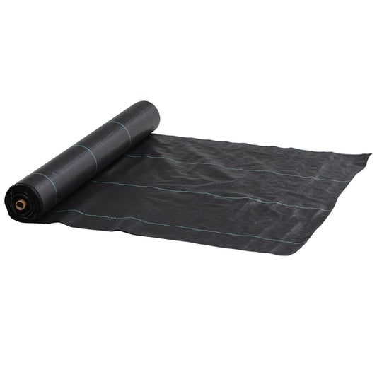 Fynco - 2m x 100m Heavy Duty Weed Control Membrane, Weed Membrane for Landscaping Driveway Gravel Artificial Grass Lawn Underlay, Black