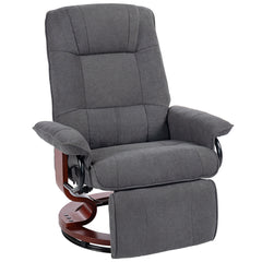 Fynco - Reclining Swivel Chair, with Footrest - Grey