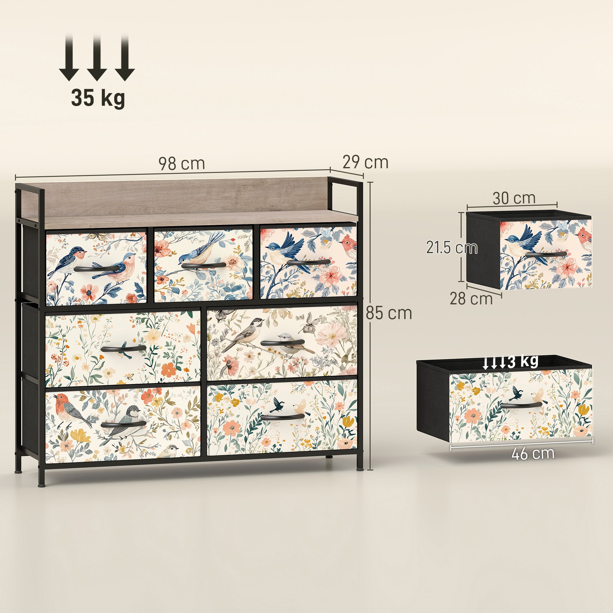 7-Drawer Chest of Drawers - White