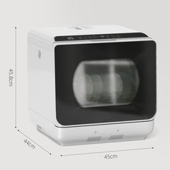 Table Top Dishwasher with Built-in 6L Water Tank, Mini Countertop Dishwasher with 6 Programs, 4 Place Settings, Silver Tone
