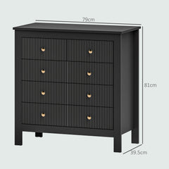 Elegant Chest of Five Drawers - Black