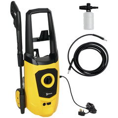 1800W High Pressure Washer, 150 Bar Pressure, 510 L/h Flow, High-Performance Portable Power Washer Jet Wash Cleaner with 6M Hose, Snow Foam Bottle for Garden, Car, Furniture, Yellow