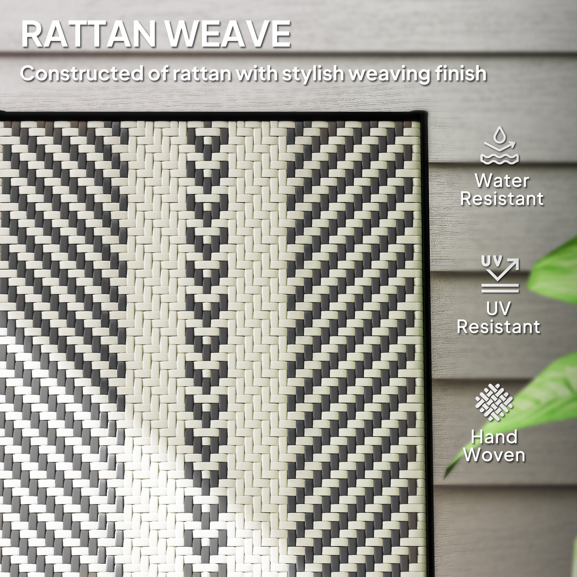Rattan Reclining Garden Chairs - Black
