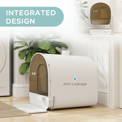 Hooded Cat Litter Box, Kitten Litter Tray, with Lid, Scoop, Filter, Flap Door