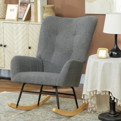 Teddy Fleece Rocking Chair - Grey