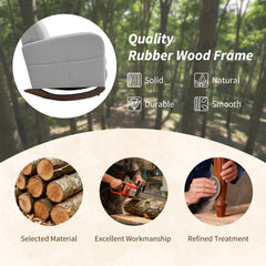 Fynco - Corduroy Rocking Armchair - Grey